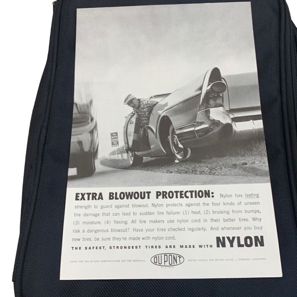 Vintage 1959 DuPont Nylon Tires Extra Protection Ad Advertisment